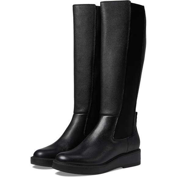 Dolce Vita Shoes Eamon H20 Black Leather Knee High Boots